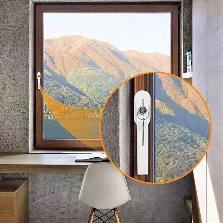 4x KLAMKA DO OKNA Z KLUCZYKIEM ZAMKIEM OKIENNA