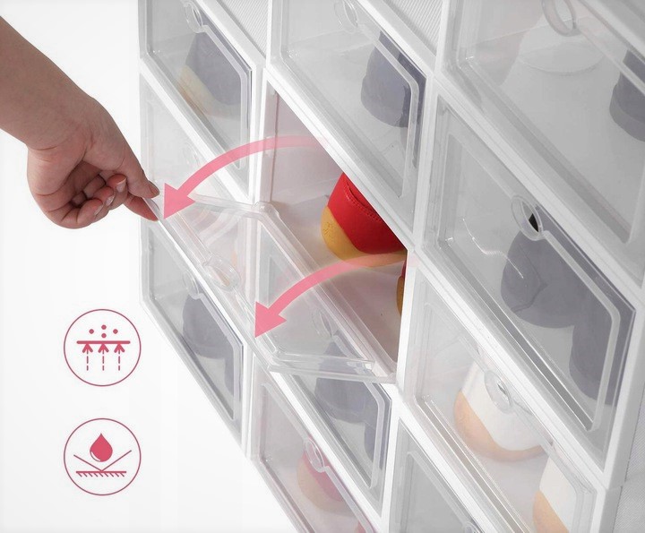 6x PUDEŁKO POJEMNIK NA BUTY OBUWIE ORGANIZER KLAPA SZAFKA MODUŁOWA REGAŁ