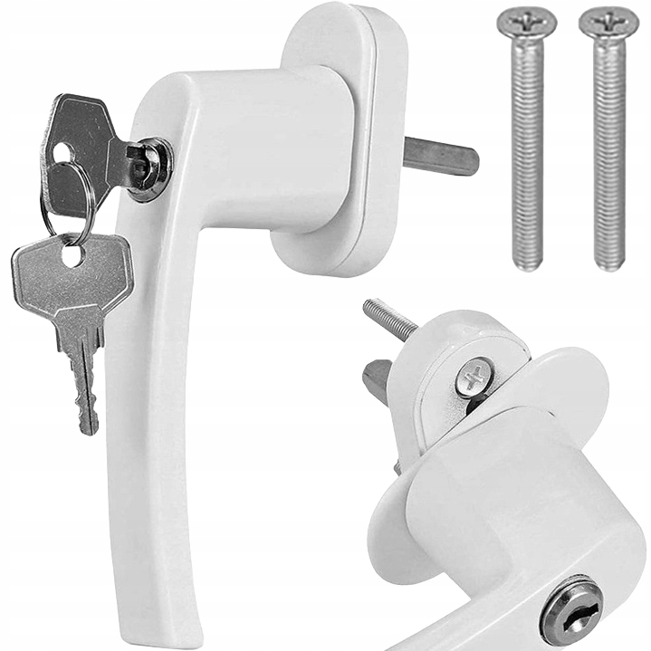 4x KLAMKA DO OKNA Z KLUCZYKIEM ZAMKIEM OKIENNA