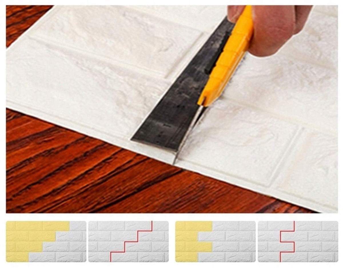 PANELE ŚCIENNE DO KUCHNI CEGŁA SAMOPRZYLEPNA ZESTAW 10 SZTUK ŁATWY MONTAŻ