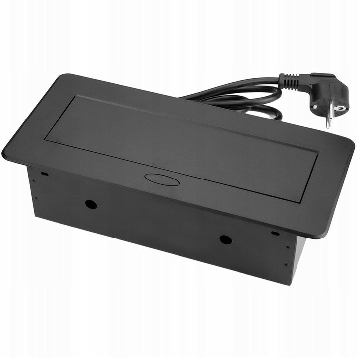 POTRÓJNE GNIAZDO WPUSZCZANE W BLAT NABLATOWE BLACK