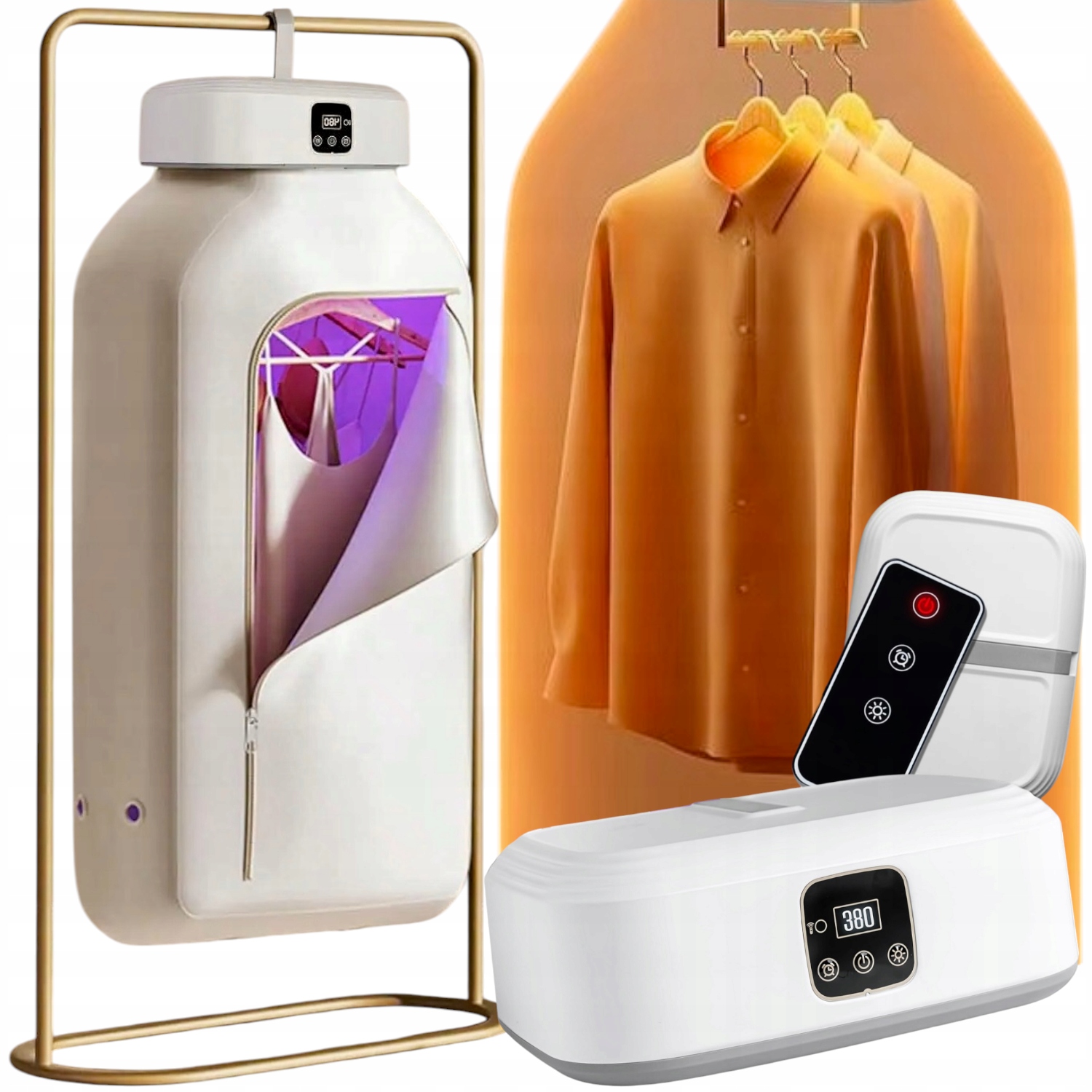 ELEKTRYCZNA SUSZARKA DO UBRAŃ PILOT TIMER KOMPAKTOWA SKŁADANA SZYBKOSCHNĄCA