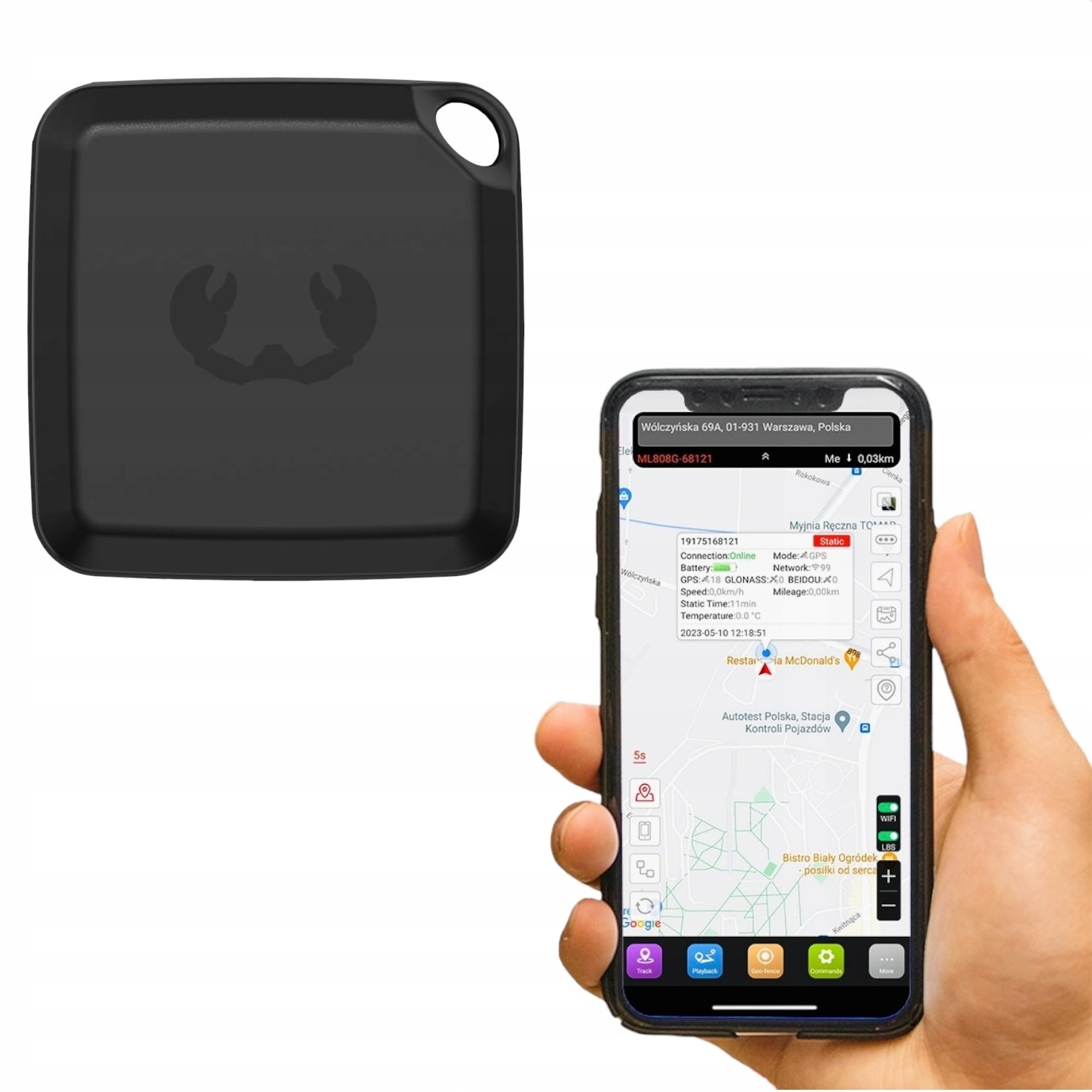 INTELIGENTNY LOKALIZATOR GPS MINI FINDER TRACKER ŚLEDZENIE + BATERIA