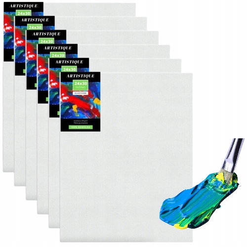 6x PŁÓTNO DO MALOWANIA PODOBRAZIE ZESTAW 24x30 CM