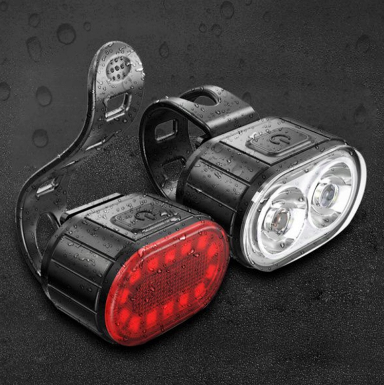 LAMPKA ROWEROWA NA KIEROWNICĘ ŚWIATŁO PRZÓD TYŁ