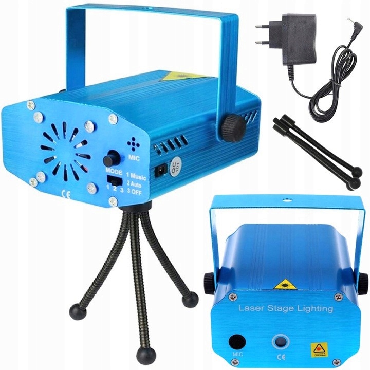 PROJEKTOR LASEROWY 3D LASER DISCO CZUJNIK DŹWIĘKU