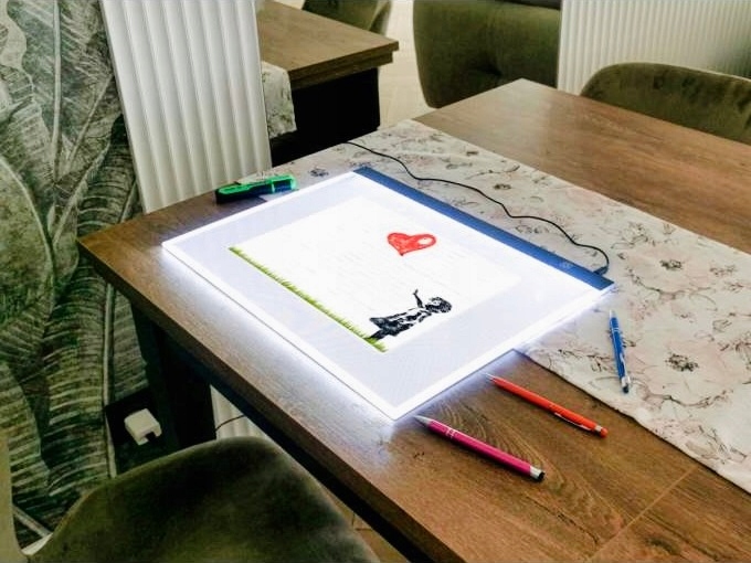 TABLET GRAFICZNY DO RYSOWANIA A3 DESKA KREŚLARSKA XL TABLICA LED +AKCESORIA