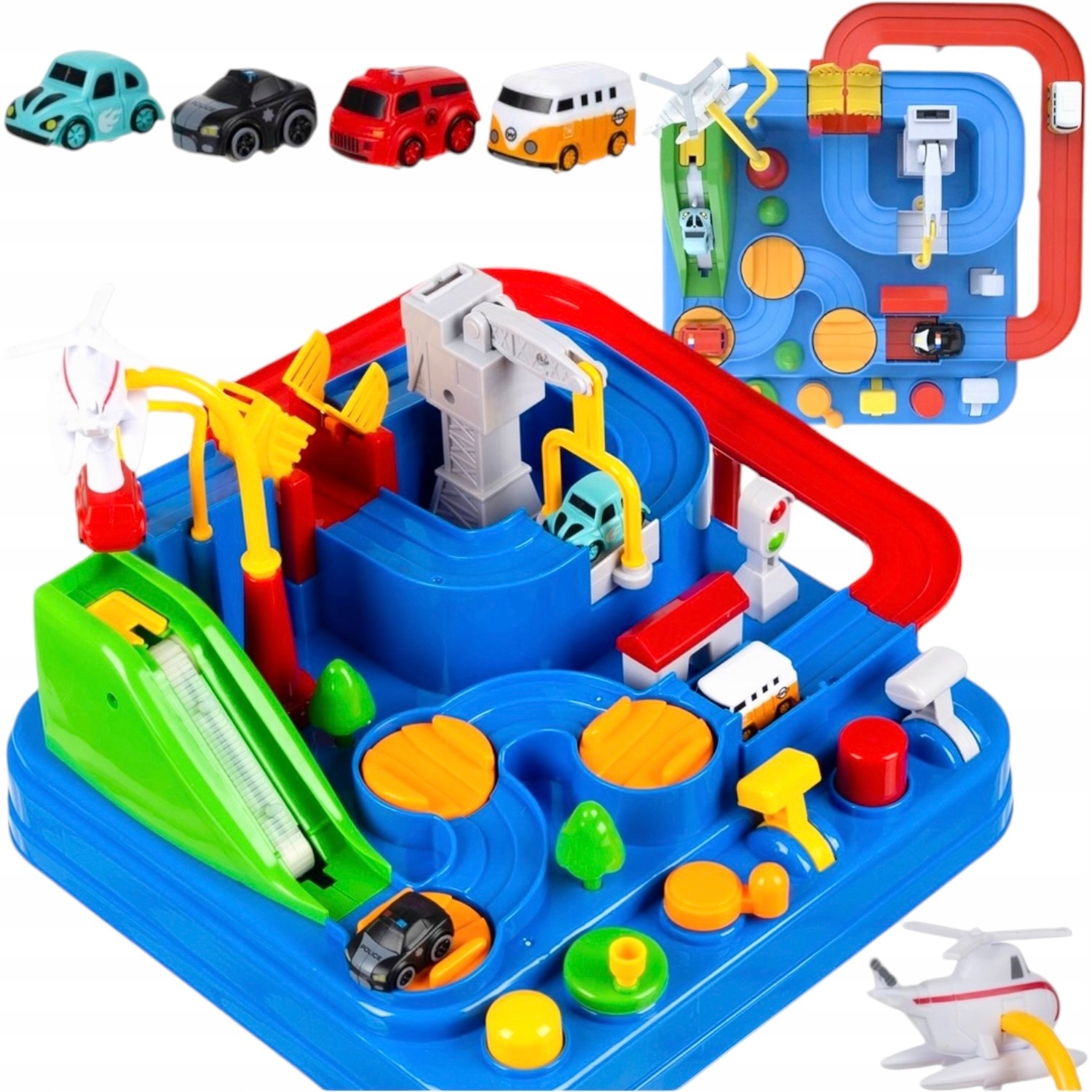 SAMOCHODOWY TOR PRZESZKÓD INTERAKTYWNY ZJAZD DLA AUTEK GRA NA PREZENT +AUTA