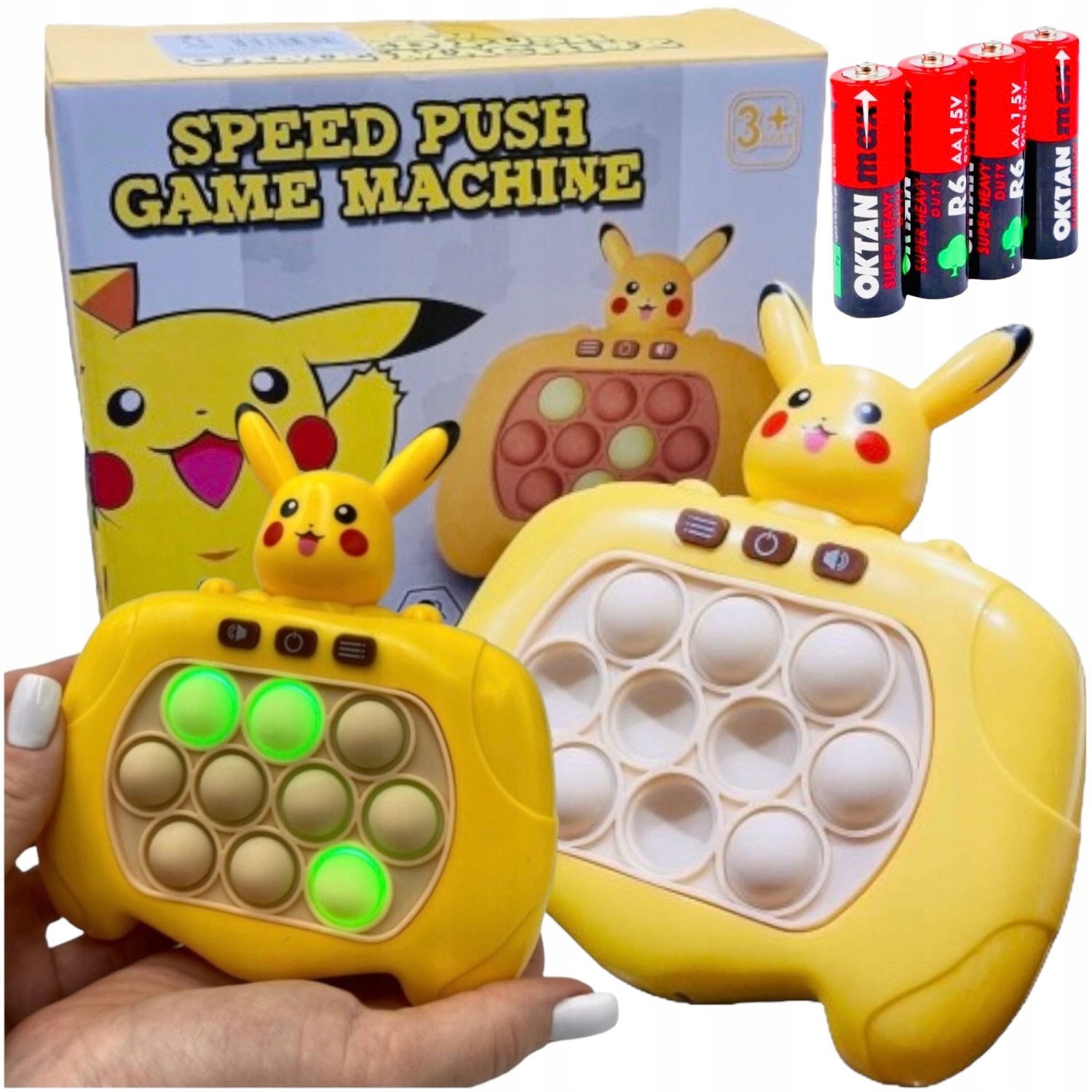 KONSOLA POP IT POKEMON PIKACHU GRA ELEKTRONICZNA ZRĘCZNOŚCIOWA SENSOR