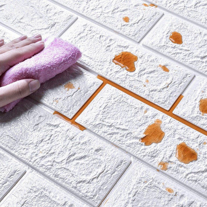 PANELE ŚCIENNE DO KUCHNI CEGŁA SAMOPRZYLEPNA ZESTAW 10 SZTUK ŁATWY MONTAŻ