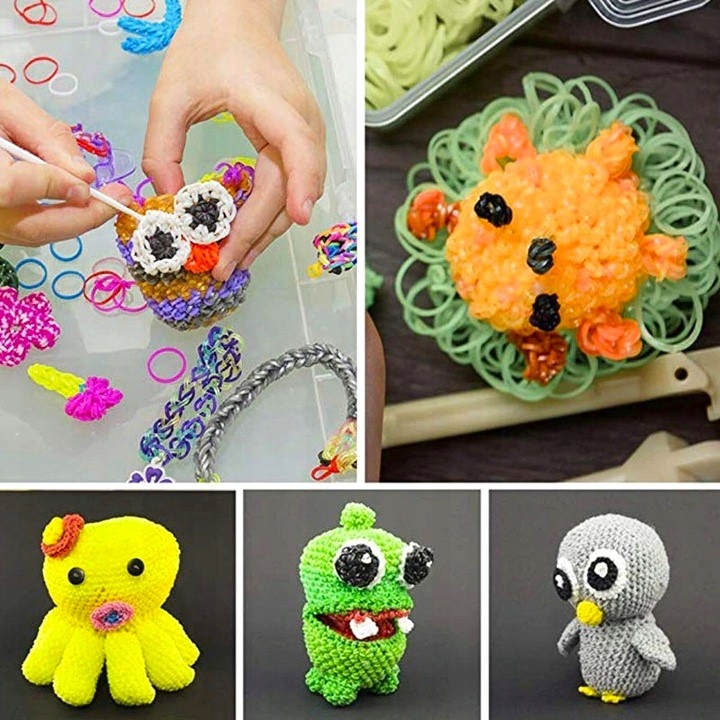 ZESTAW XL GUMEK DO ROBIENIA BRANSOLETEK GUMKI 3000 SZT. AKCESORIA ORGANIZER