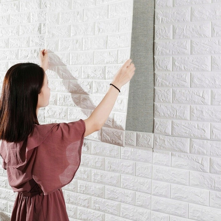 PANELE ŚCIENNE DO KUCHNI CEGŁA SAMOPRZYLEPNA ZESTAW 10 SZTUK ŁATWY MONTAŻ