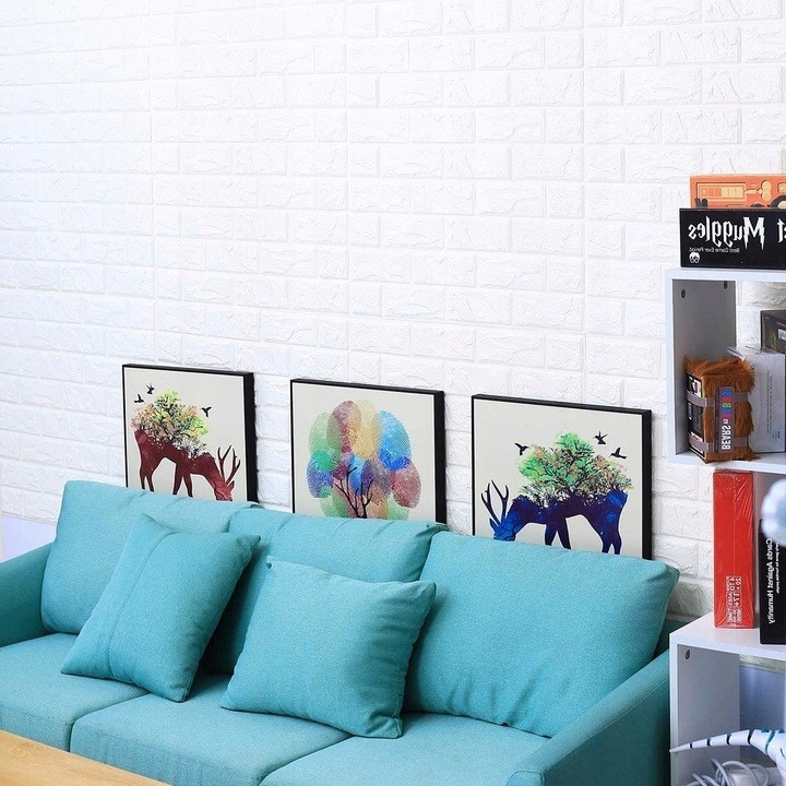 PANELE ŚCIENNE DO KUCHNI CEGŁA SAMOPRZYLEPNA ZESTAW 10 SZTUK ŁATWY MONTAŻ