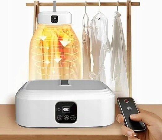 ELEKTRYCZNA SUSZARKA DO UBRAŃ PILOT TIMER KOMPAKTOWA SKŁADANA SZYBKOSCHNĄCA