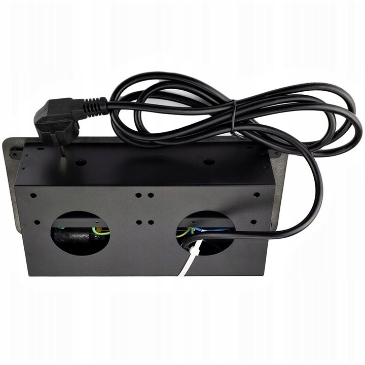 POTRÓJNE GNIAZDO WPUSZCZANE W BLAT NABLATOWE BLACK