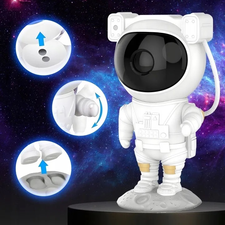 PROJEKTOR GWIAZD NIEBA LED LAMPKA NOCNA RZUTNIK DZIECI LASEROWY ASTRONAUTA