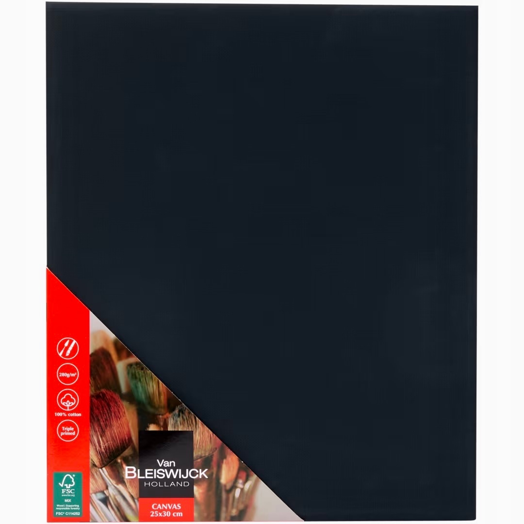 ZESTAW CZARNE PŁÓTNO MALARSKIE PODOBRAZIE 25x30 CM GRUBE BAWEŁNA GRUNTOWANE