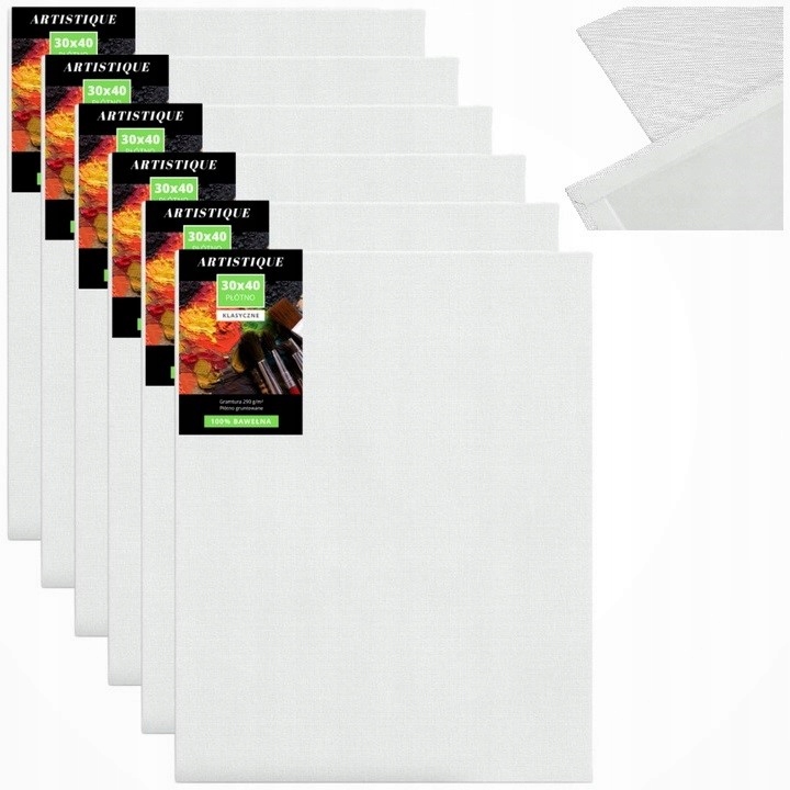 PŁÓTNO DO MALOWANIA PODOBRAZIE 30x40 cm ZESTAW x6