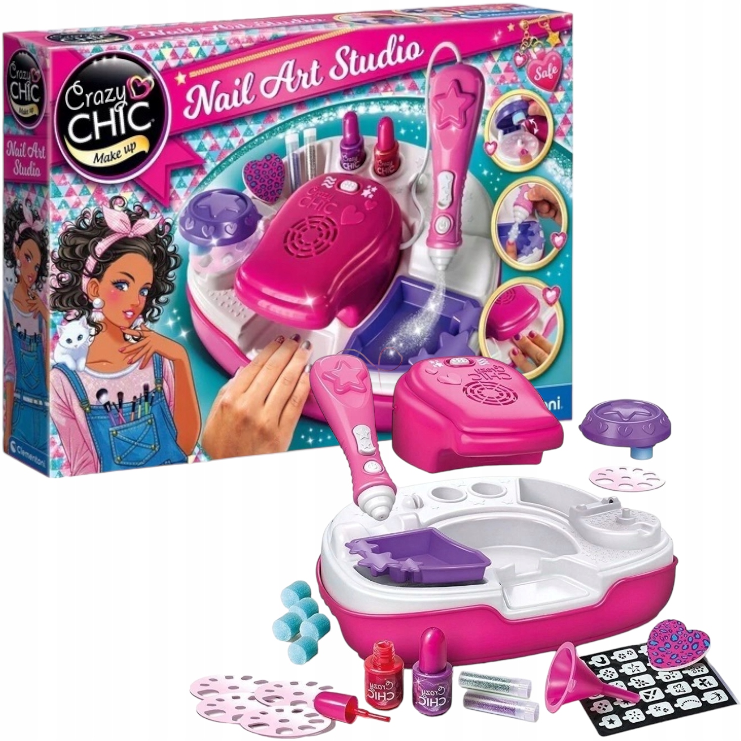 ZESTAW STUDIO PAZNOKCI DLA DZIEWCZYNKI CRAZY CHIC