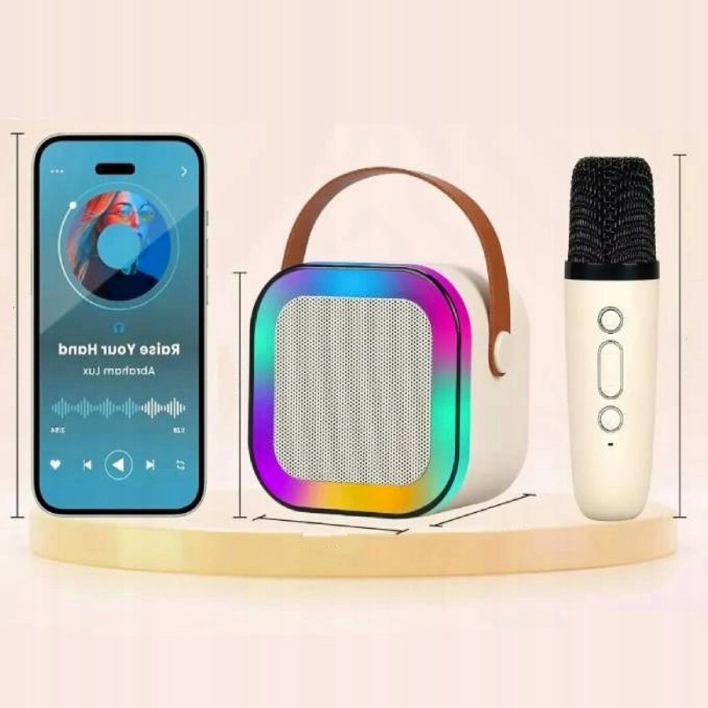 GŁOŚNIK BLUETOOTH KARAOKE RGB + MIKROFON USB SD LED 10W ZESTAW DLA DZIECI