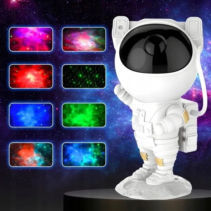 PROJEKTOR GWIAZD NIEBA LED LAMPKA NOCNA RZUTNIK DZIECI LASEROWY ASTRONAUTA