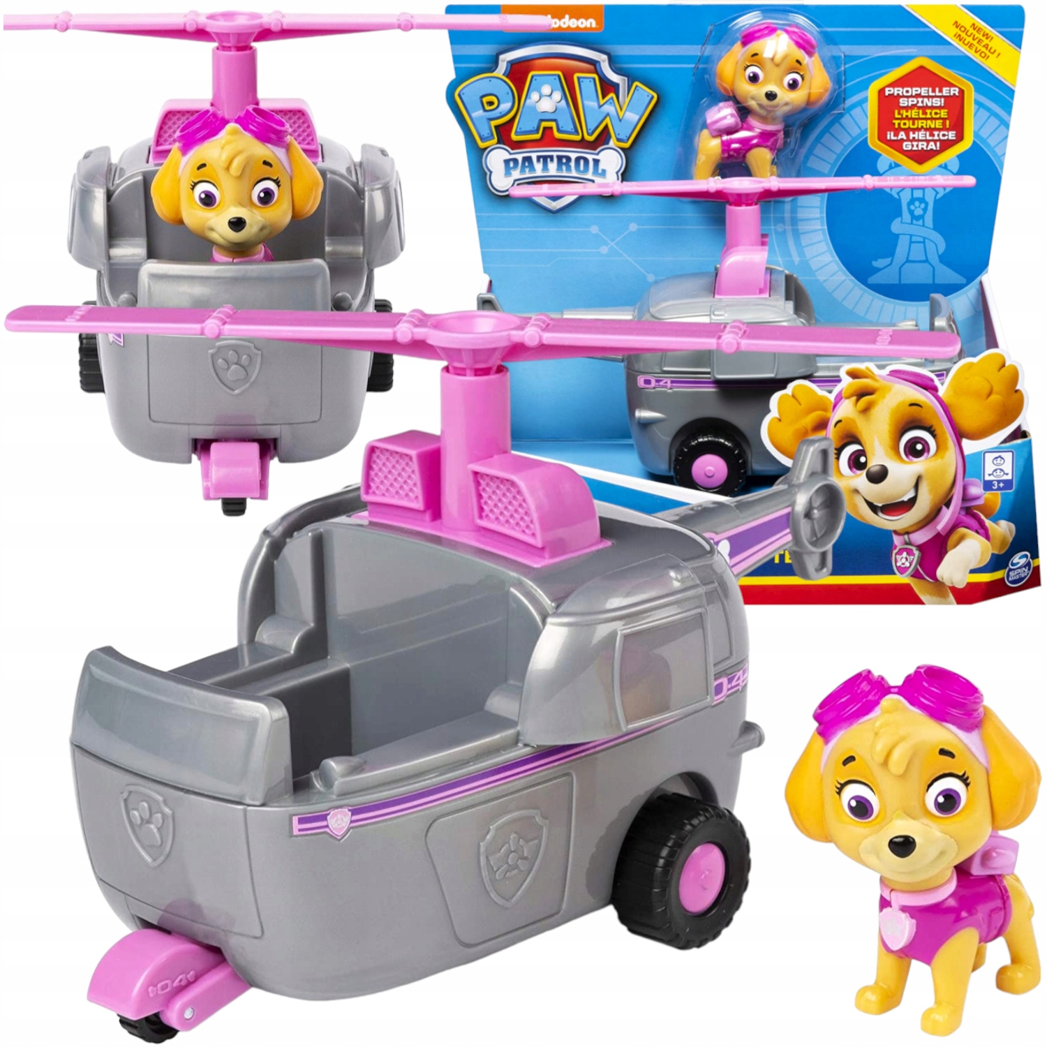 PSI PATROL FIGURKA SKYE POJAZD HELIKOPTER DLA DZIECKA PREZENT ZESTAW