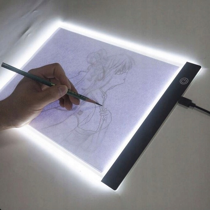 TABLICA DO RYSOWANIA DESKA KREŚLARSKA KALKA A4 LED