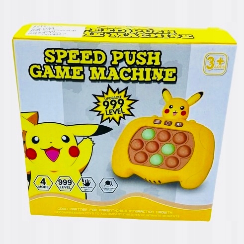 KONSOLA POP IT POKEMON PIKACHU GRA ELEKTRONICZNA ZRĘCZNOŚCIOWA SENSOR