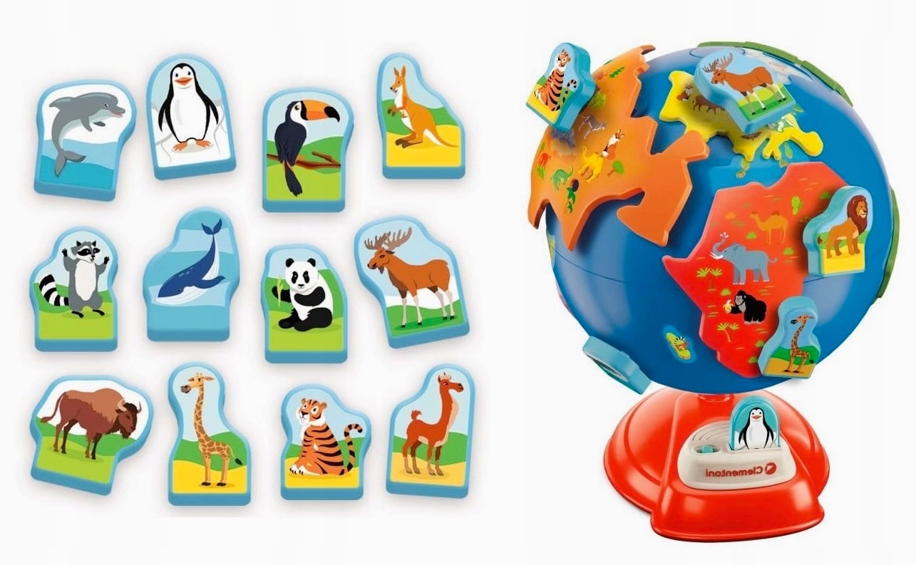 INTERAKTYWNY GLOBUS PRZEDSZKOLAKA MÓWIĄCY OBROTOWY DO ZŁOŻENIA ZOOLOGICZNY