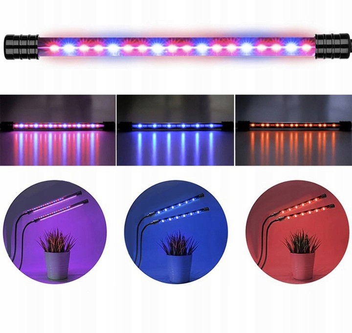 2 szt x LAMPA DO WZROSTU ROŚLIN 40 LED TIMER PILOT