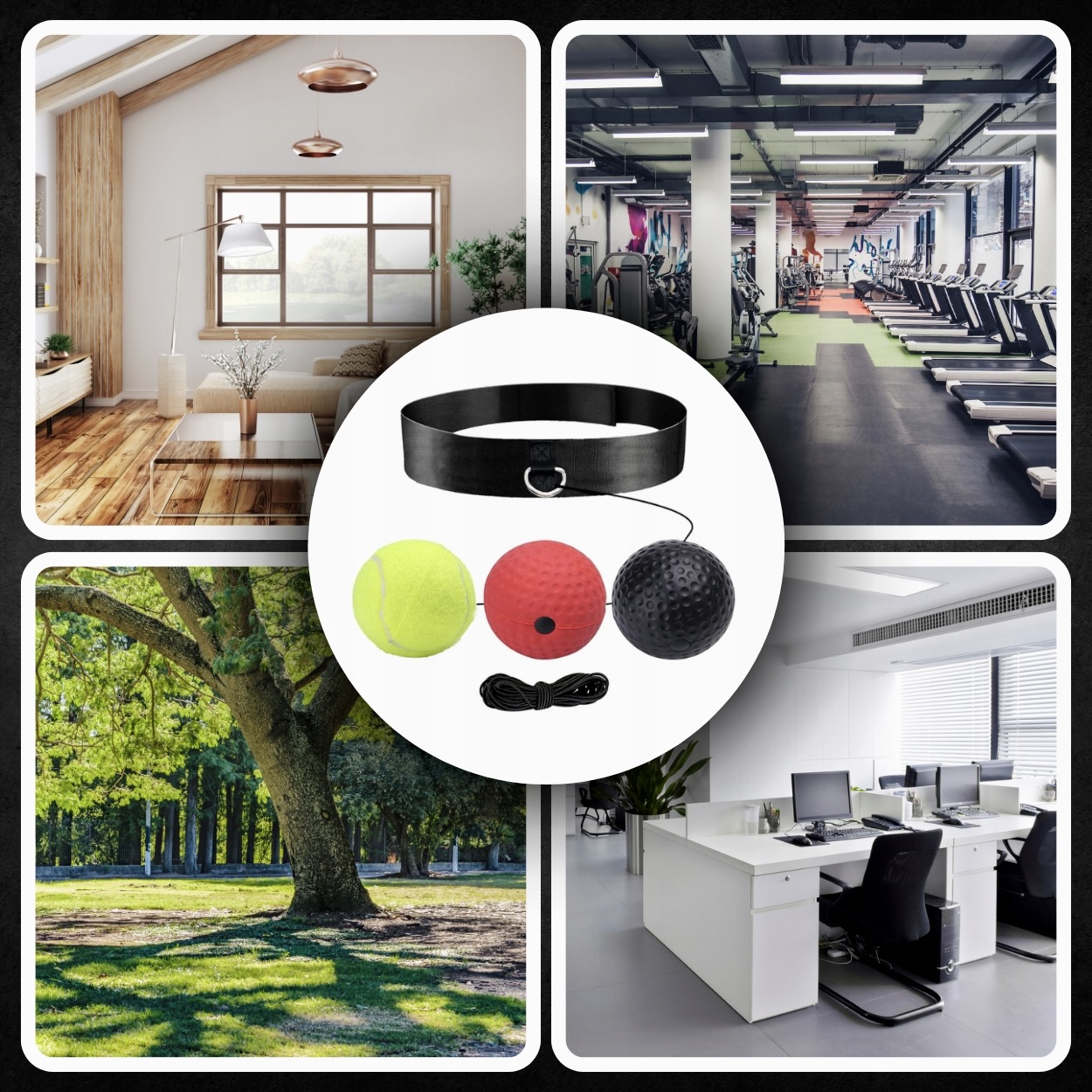 3x PIŁKA REFLEKSOWA REFLEKSÓWKA OPASKA NA GŁOWĘ ZESTAW BOKSERSKI TRENINGOWY