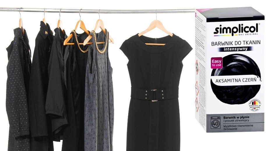 FARBA DO UBRAŃ TKANIN SIMPLICOL BARWNIK CZARNY x2