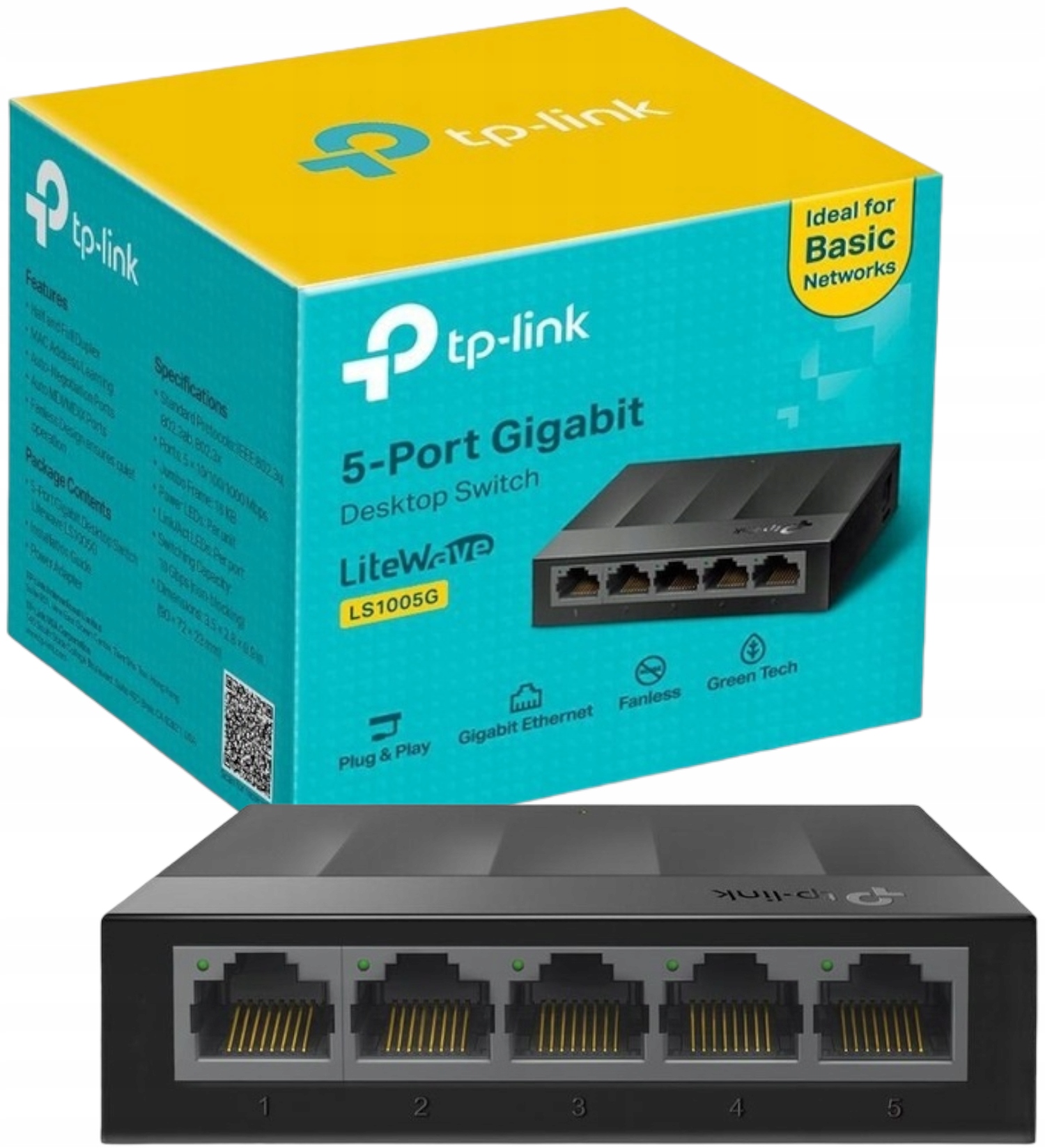 SWITCH SIEĆ TP-LINK LS1005G ENERGOOSZCZĘDNY GIGOWY