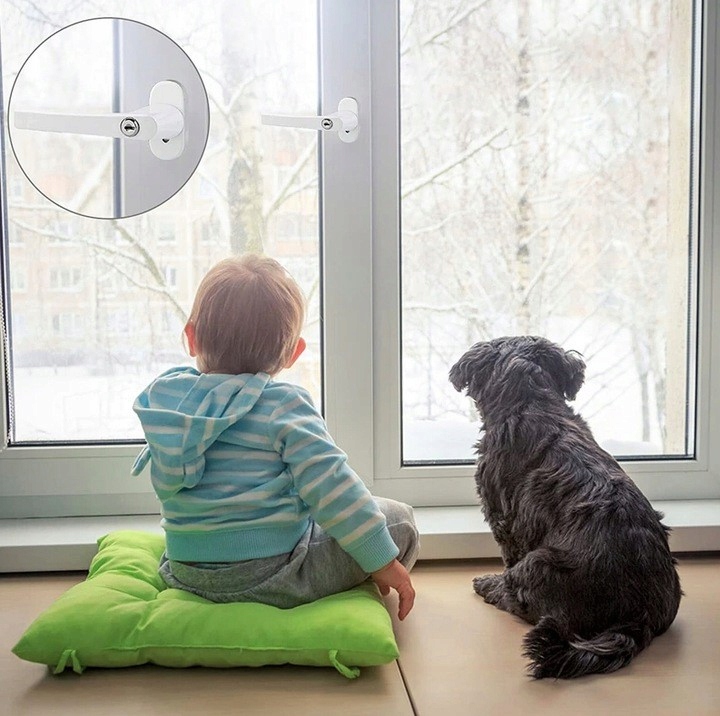 4x KLAMKA DO OKNA Z KLUCZYKIEM ZAMKIEM OKIENNA