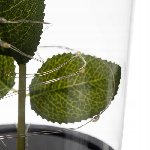 RÓŻA WIECZNA W SZKLE PREZENT LAMPKI LED PUDEŁKO ŚWIECĄCA DEKORACJA + PŁATKI