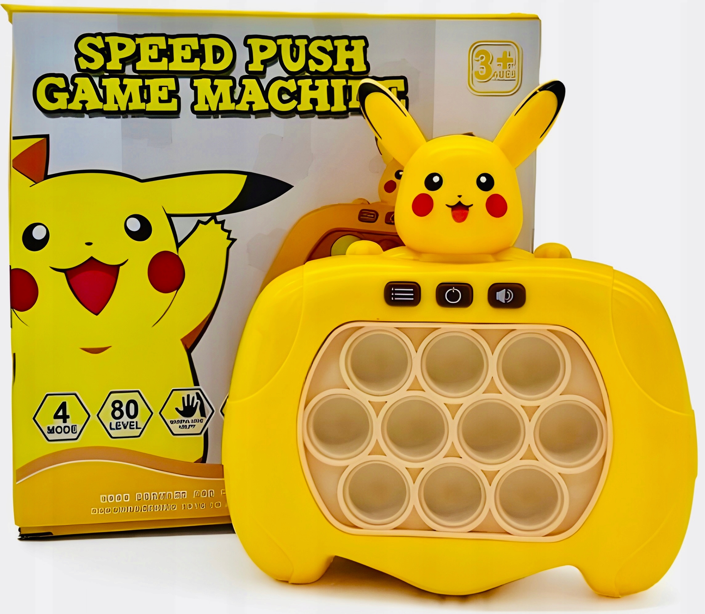 KONSOLA POP IT POKEMON PIKACHU GRA ELEKTRONICZNA ZRĘCZNOŚCIOWA SENSOR