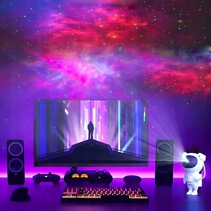PROJEKTOR GWIAZD NIEBA LED LAMPKA NOCNA RZUTNIK DZIECI LASEROWY ASTRONAUTA