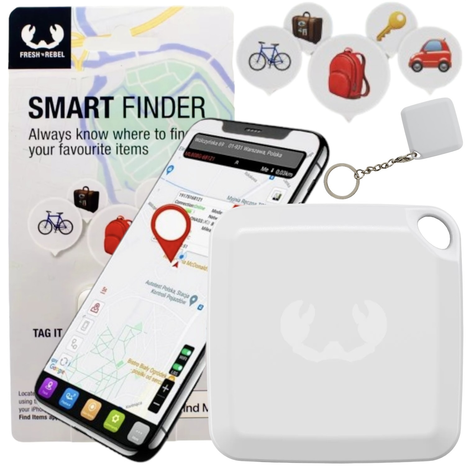 INTELIGENTNY LOKALIZATOR GPS MINI FINDER TRACKER ŚLEDZENIE + BATERIA