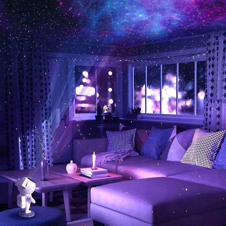 PROJEKTOR GWIAZD NIEBA LED LAMPKA NOCNA RZUTNIK DZIECI LASEROWY ASTRONAUTA
