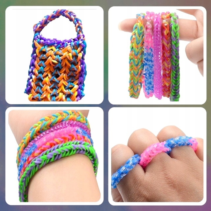 ZESTAW XL GUMEK DO ROBIENIA BRANSOLETEK GUMKI 3000 SZT. AKCESORIA ORGANIZER