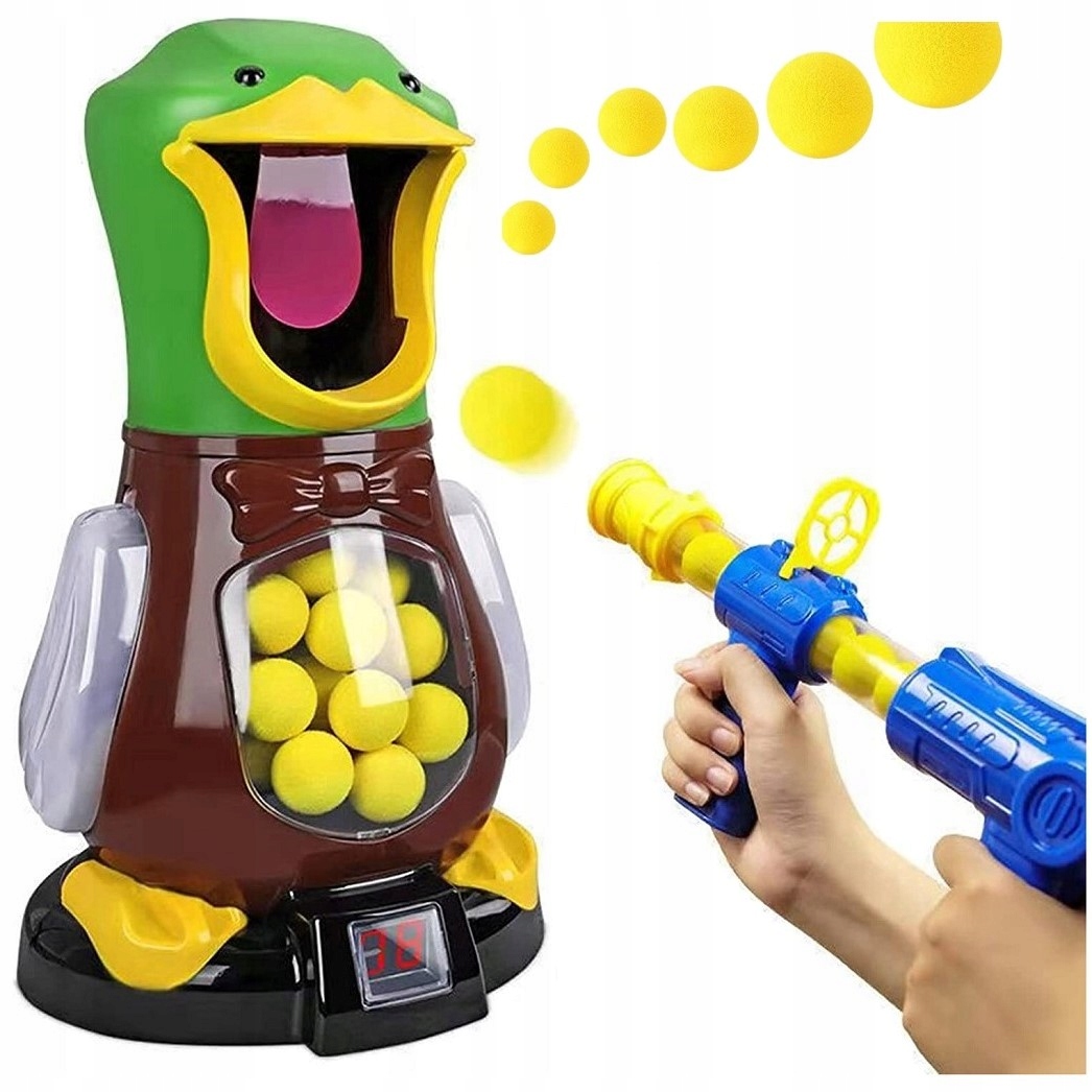 STRZELANIE DO CELU GŁODNA KACZKA PISTOLET + KULKI