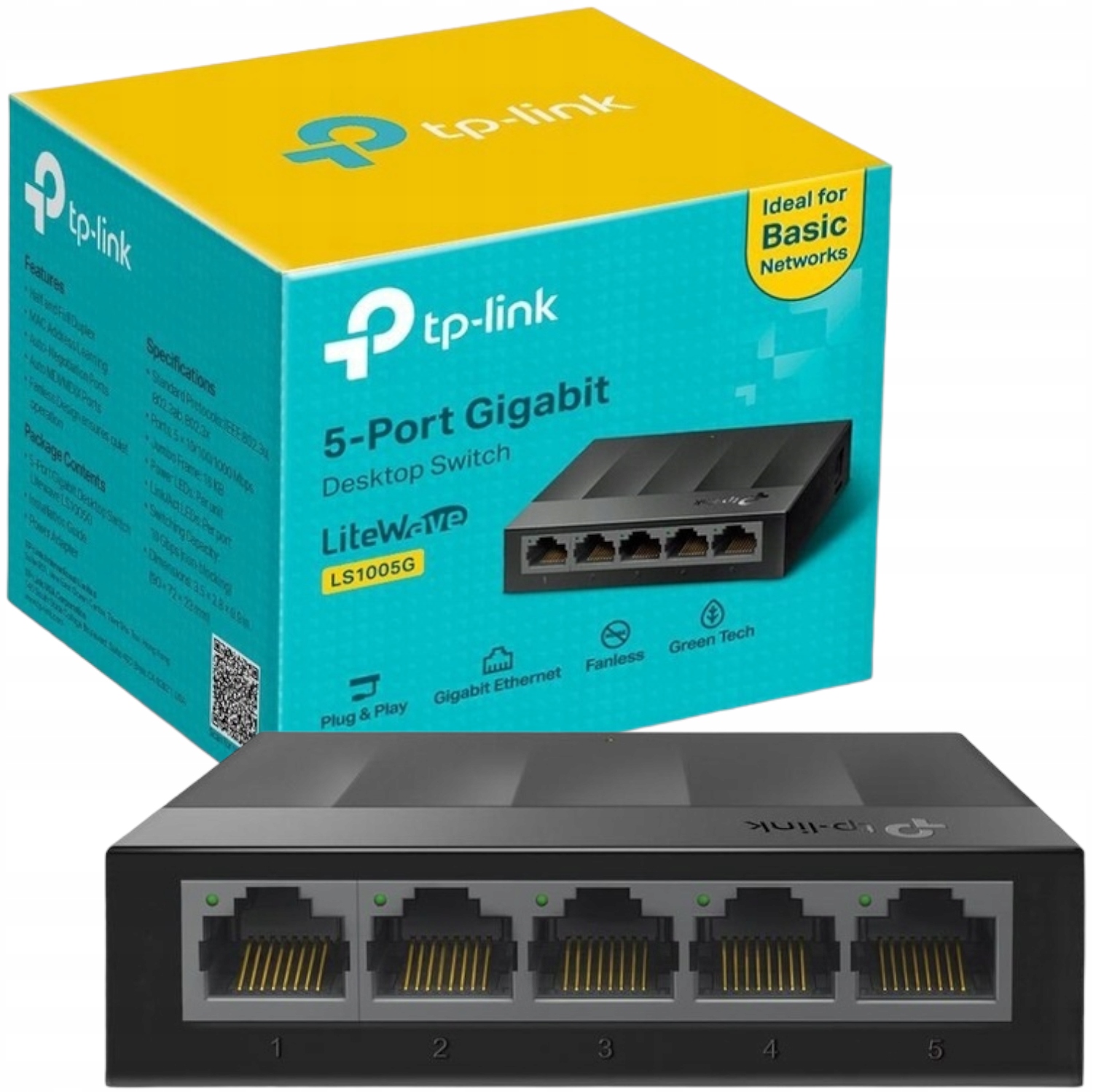 SWITCH SIEĆ TP-LINK LS1005G ENERGOOSZCZĘDNY GIGOWY