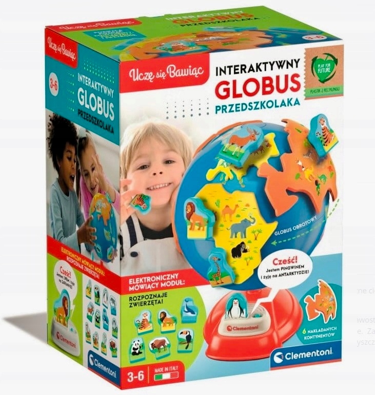 INTERAKTYWNY GLOBUS PRZEDSZKOLAKA MÓWIĄCY OBROTOWY DO ZŁOŻENIA ZOOLOGICZNY