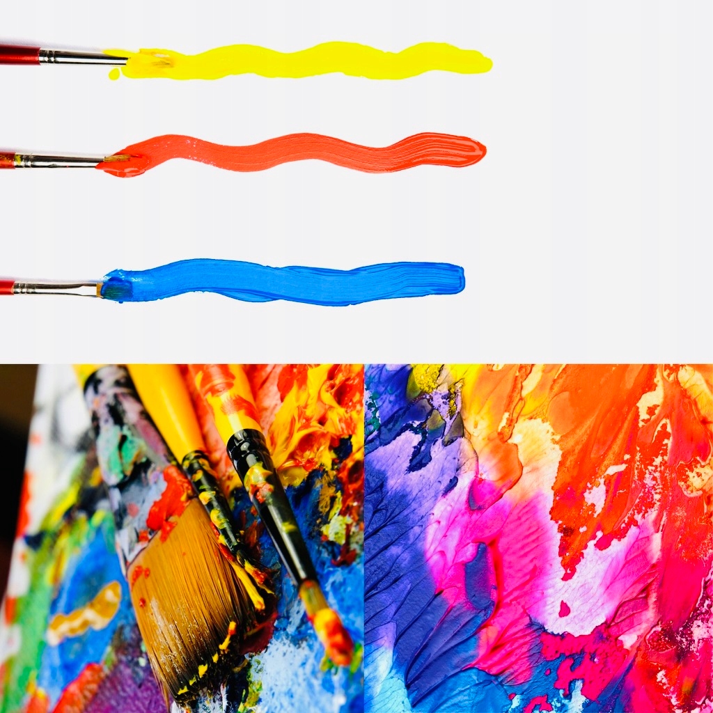 FARBY AKRYLOWE 600 ml ZESTAW FARB AKRYLOWYCH PODSTAWOWE KOLORY KRYCIE