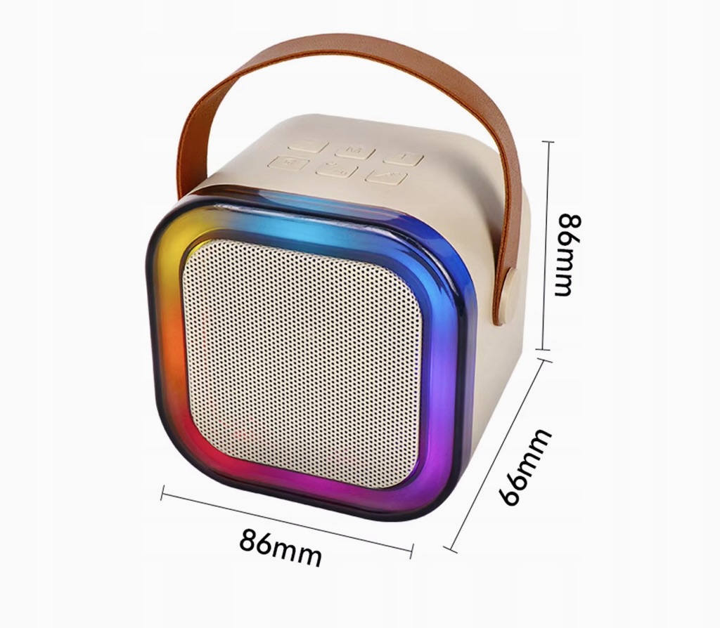 GŁOŚNIK BLUETOOTH KARAOKE RGB + MIKROFON USB SD LED 10W ZESTAW DLA DZIECI