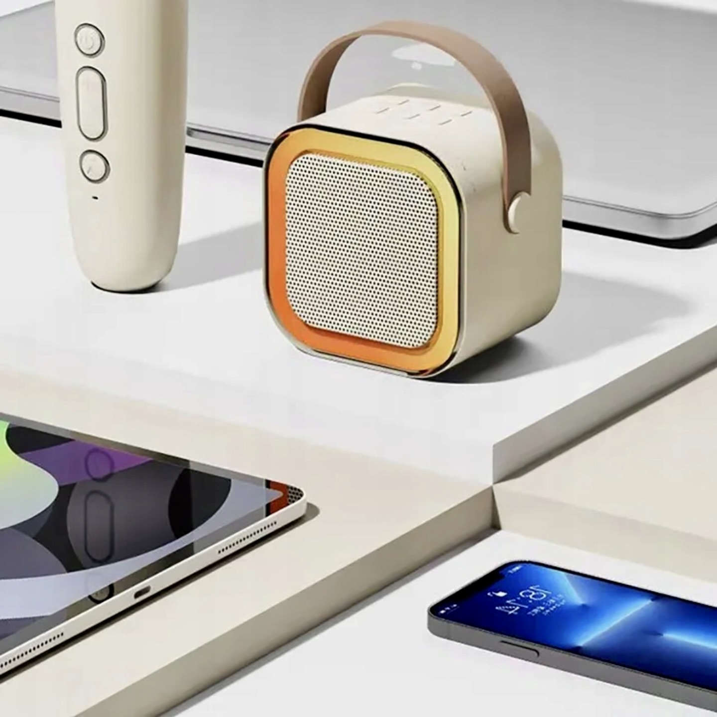 GŁOŚNIK BLUETOOTH KARAOKE RGB + MIKROFON USB SD LED 10W ZESTAW DLA DZIECI