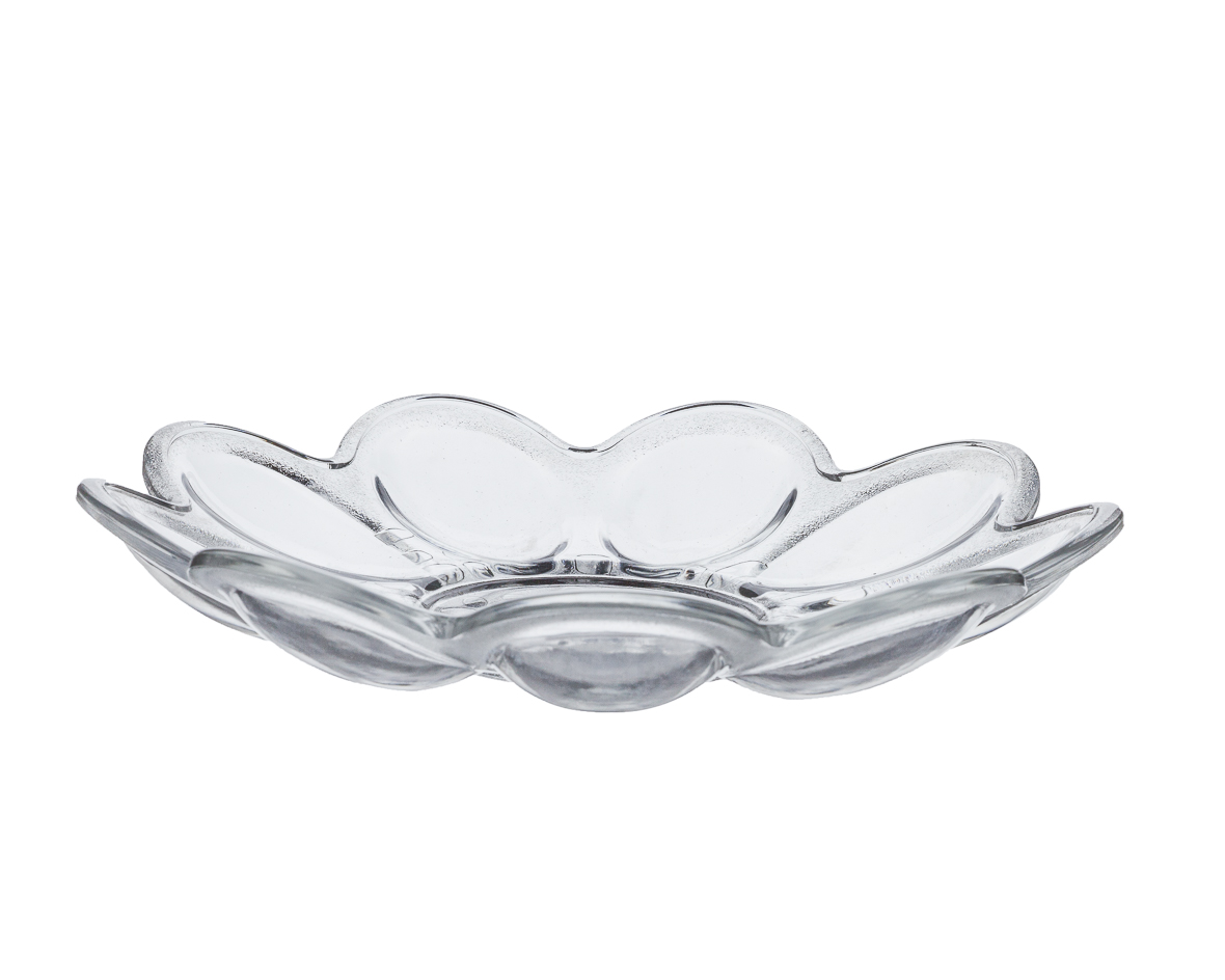 KADAX Assiette à Œufs En Verre 21,5 Cm - Porte-Œufs Pour 9 Œufs, Design Floral Transparent