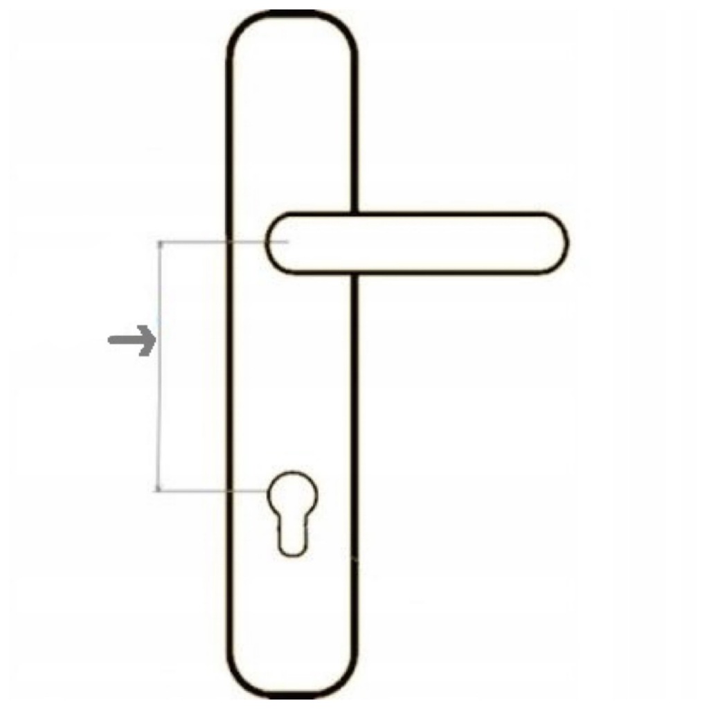 Klamka do drzwi łazienkowych SREBRNA ROMA 90 do WC