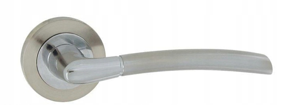 Klamka drzwiowa PRESTO okrągły szyld srebrna nikie