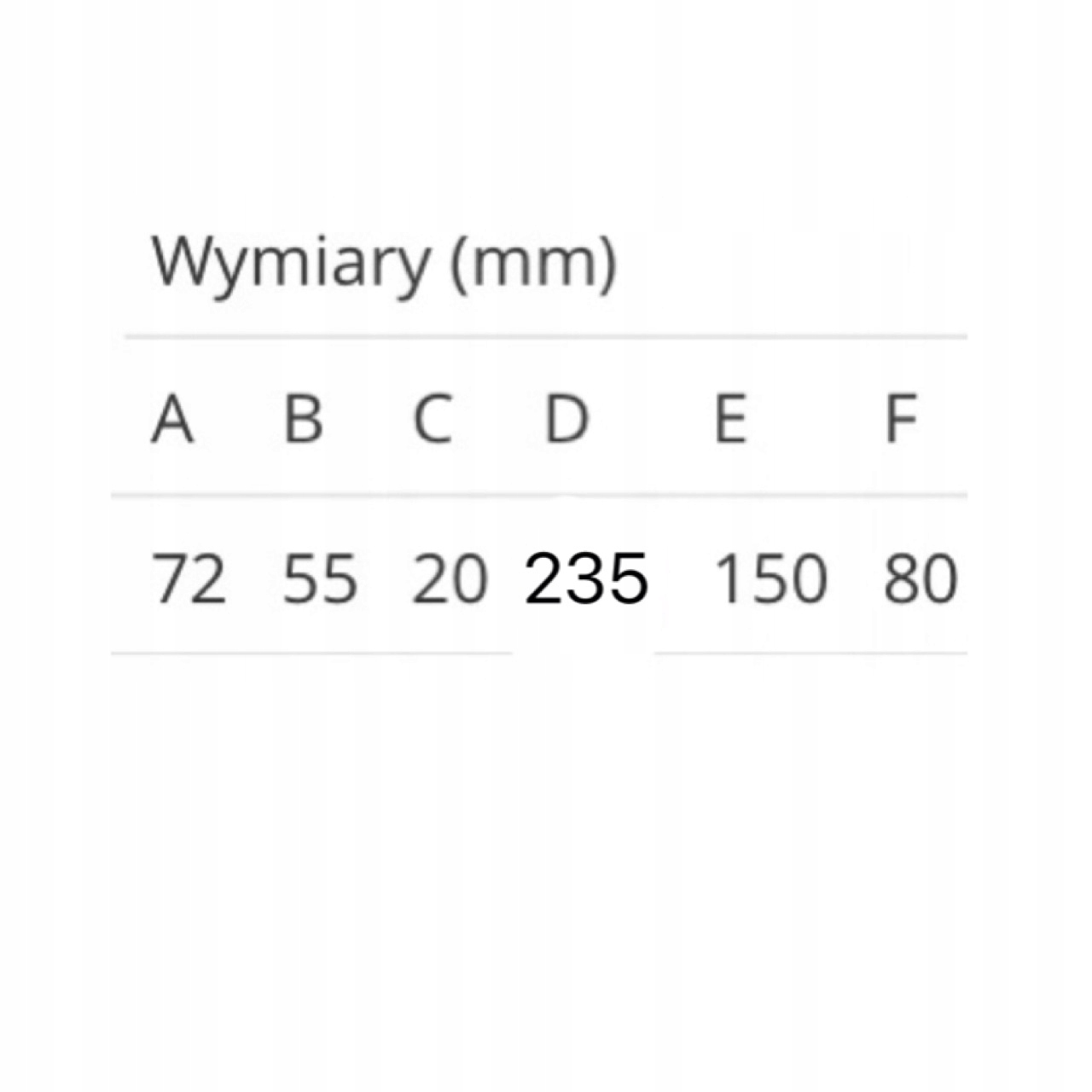 Zamek wpuszczany YETI 72/55 WC PRAWY CZOŁO 235mm